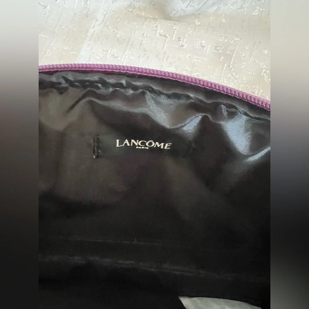 Purple Cosmetic Bag with Curved Shape and Sheen
